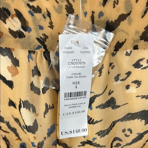 WHBM LS Soft Blouson Leopard Print Dress | Size 4 | NWT - Picture 7 of 8